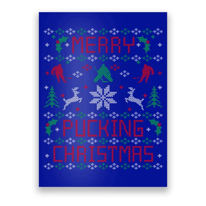 Ice Hockey Funny Ugly Christmas Sweater Party Gift Cute Gift Poster