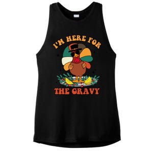 Im Here For The Gravy Turkey Autumn Thanksgiving Retro Great Gift Ladies PosiCharge Tri-Blend Wicking Tank