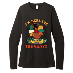 Im Here For The Gravy Turkey Autumn Thanksgiving Retro Great Gift Womens CVC Long Sleeve Shirt