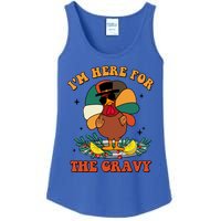 Im Here For The Gravy Turkey Autumn Thanksgiving Retro Great Gift Ladies Essential Tank