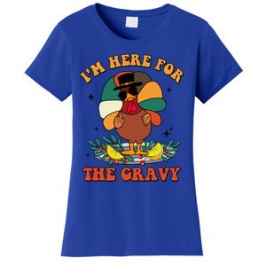 Im Here For The Gravy Turkey Autumn Thanksgiving Retro Great Gift Women's T-Shirt