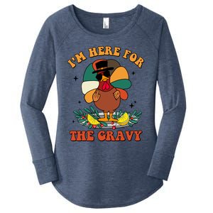 Im Here For The Gravy Turkey Autumn Thanksgiving Retro Great Gift Women's Perfect Tri Tunic Long Sleeve Shirt