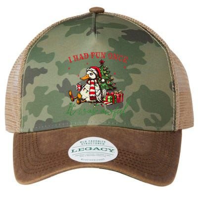 I Had Fun Once It Was Awful Funny Goose Christmas Meme Legacy Tie Dye Trucker Hat
