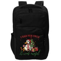 I Had Fun Once It Was Awful Funny Goose Christmas Meme Impact Tech Backpack