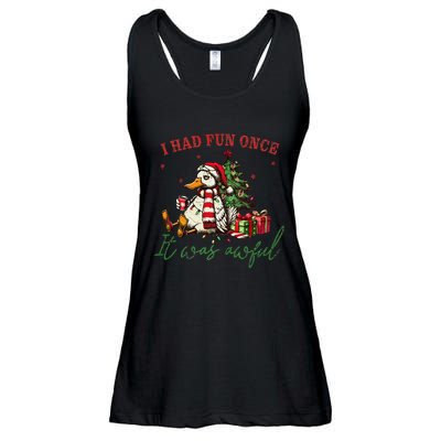 I Had Fun Once It Was Awful Funny Goose Christmas Meme Ladies Essential Flowy Tank
