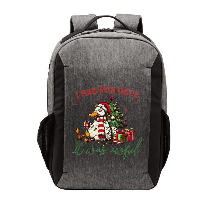 I Had Fun Once It Was Awful Funny Goose Christmas Meme Vector Backpack