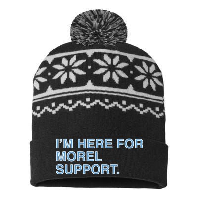 IM Here For Morel Support USA-Made Snowflake Beanie