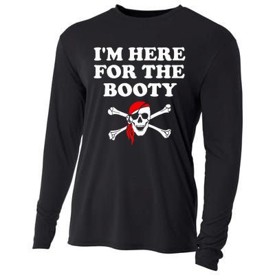 IM Here For The Booty Funny Puns Pirate Cooling Performance Long Sleeve Crew