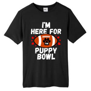 Im Here For The Puppy Bowl Sunday Funny Dog Football Fan Tall Fusion ChromaSoft Performance T-Shirt