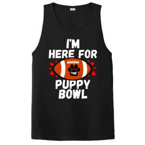 Im Here For The Puppy Bowl Sunday Funny Dog Football Fan PosiCharge Competitor Tank