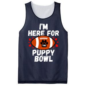 Im Here For The Puppy Bowl Sunday Funny Dog Football Fan Mesh Reversible Basketball Jersey Tank