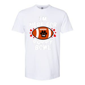 Im Here For The Puppy Bowl Sunday Funny Dog Football Fan Softstyle CVC T-Shirt