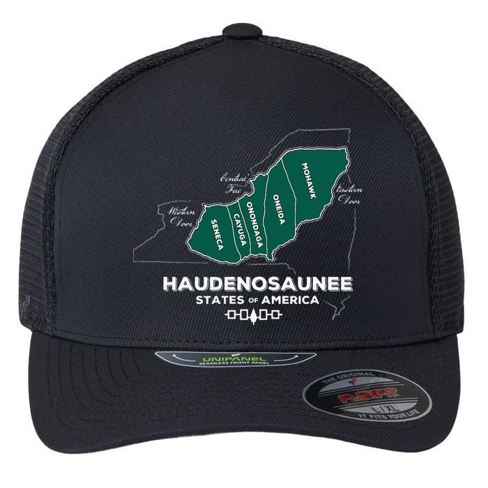 Iroquois Haudenosaunee Five Nations Mohawk Oneida Onondaga Flexfit Unipanel Trucker Cap