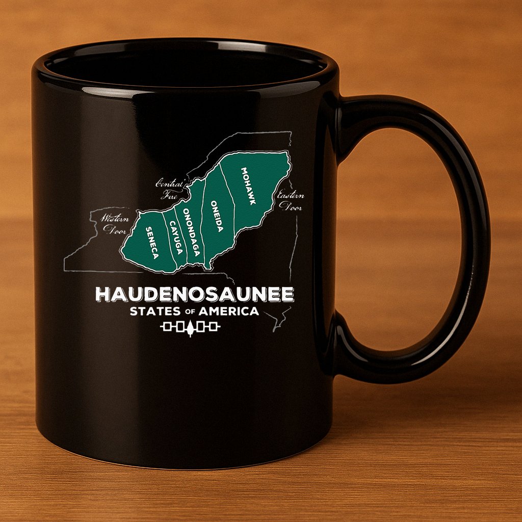 Iroquois Haudenosaunee Five Nations Mohawk Oneida Onondaga 11oz C Handle Ceramic Mug