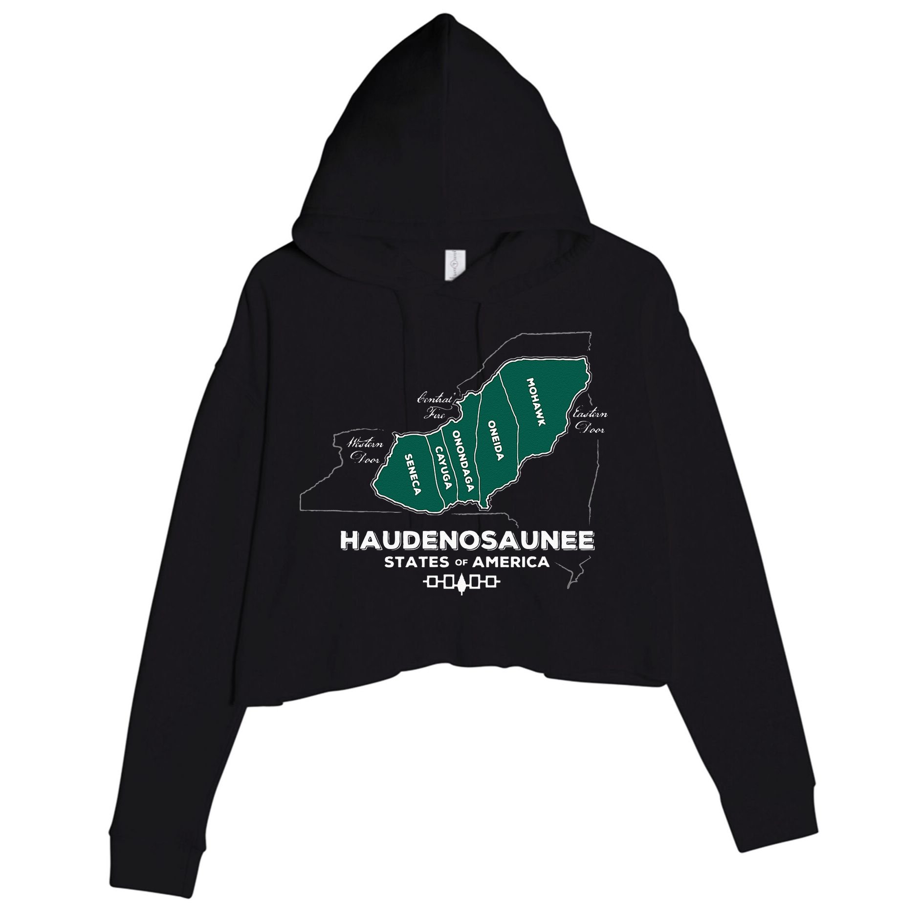 Iroquois Haudenosaunee Five Nations Mohawk Oneida Onondaga Crop Fleece Hoodie