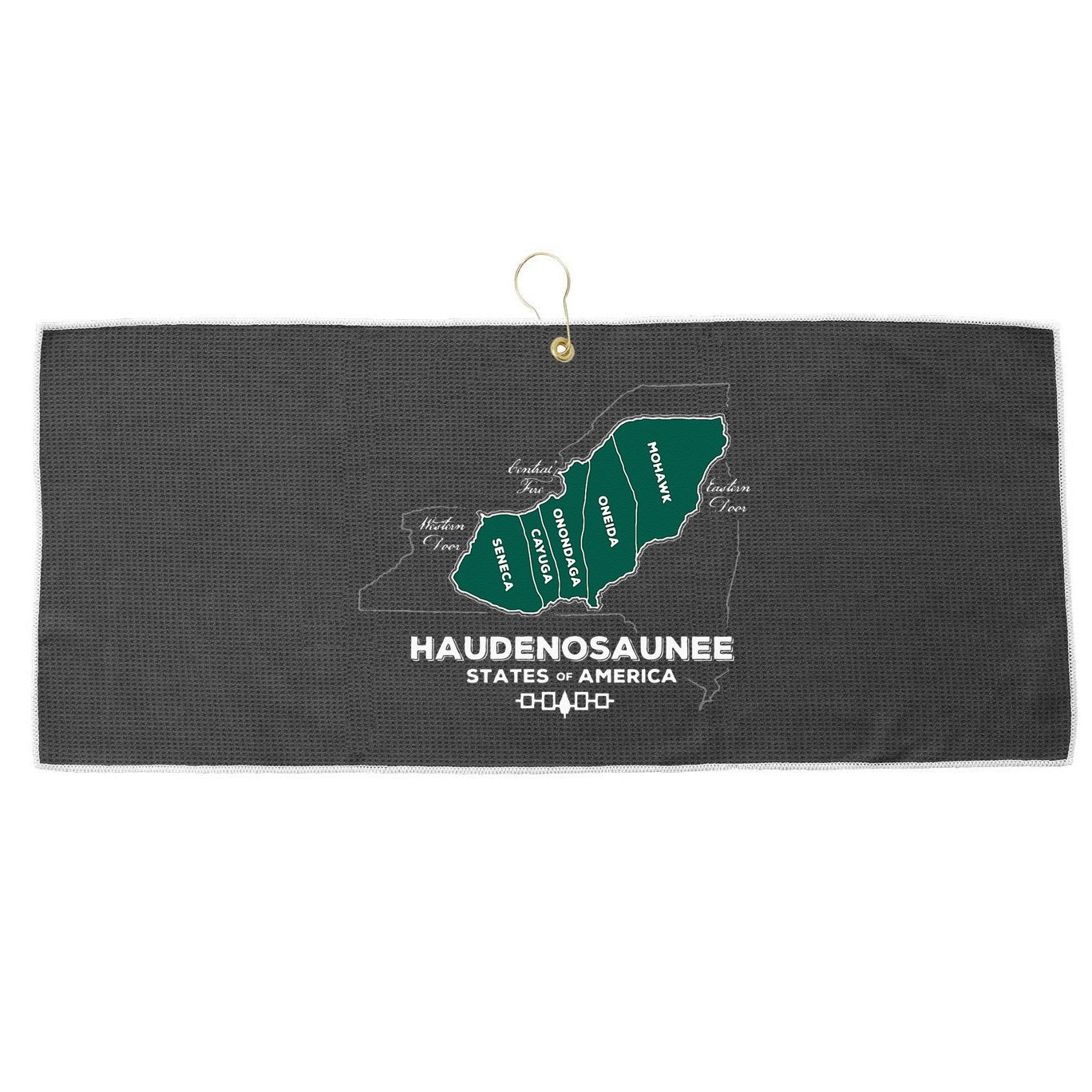 Iroquois Haudenosaunee Five Nations Mohawk Oneida Onondaga Large Microfiber Waffle Golf Towel