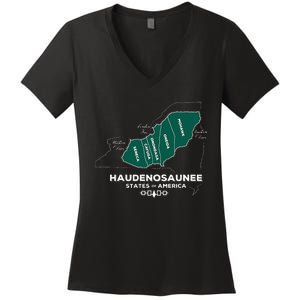 Iroquois Haudenosaunee Five Nations Mohawk Oneida Onondaga Women's V-Neck T-Shirt