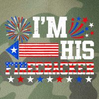 Im His Firecracker Funny 4th Of July Us Flag Couples Legacy Tie Dye Trucker Hat