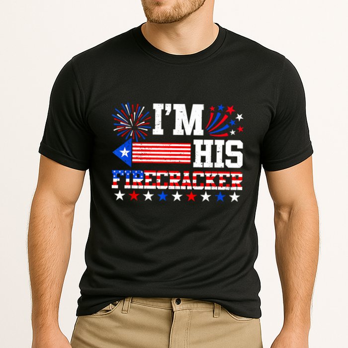 Im His Firecracker Funny 4th Of July Us Flag Couples Performance Shirt