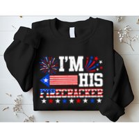 Im His Firecracker Funny 4th Of July Us Flag Couples Sweatshirt