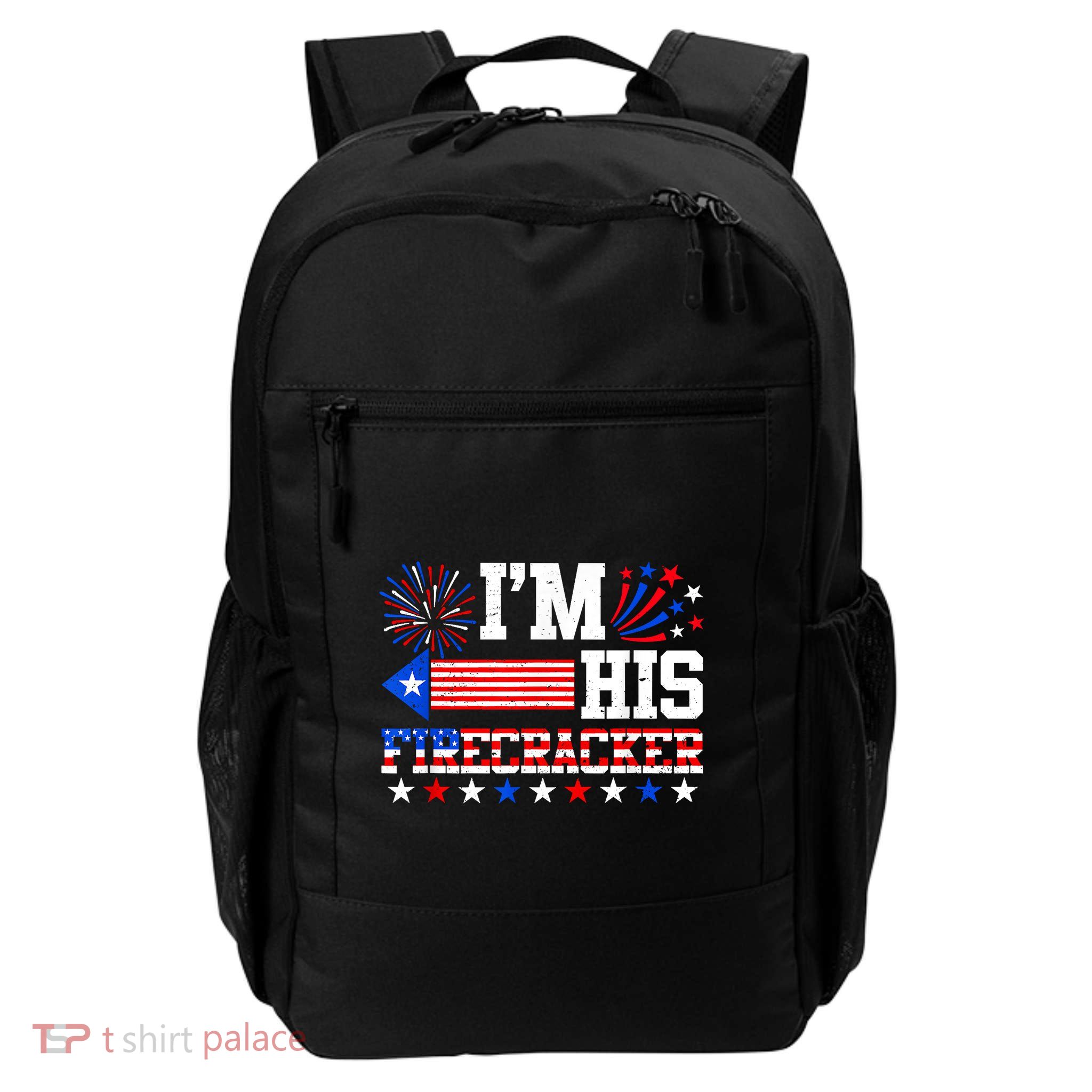 Im His Firecracker Funny 4th Of July Us Flag Couples Backpack