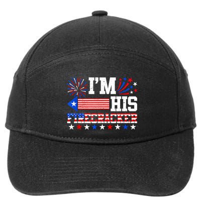 Im His Firecracker Funny 4th Of July Us Flag Couples 7-Panel Snapback Hat