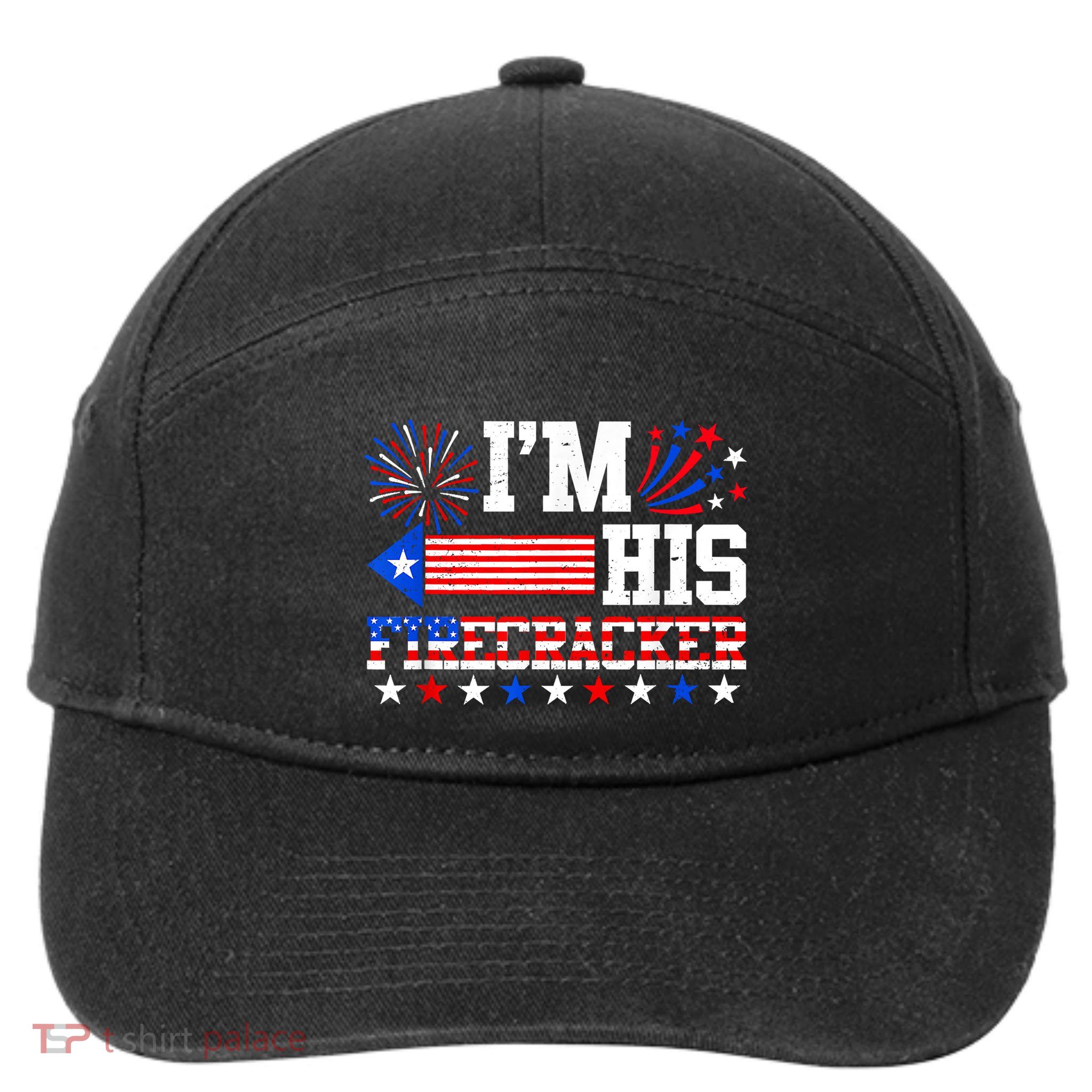 Im His Firecracker Funny 4th Of July Us Flag Couples 7-Panel Snapback Hat