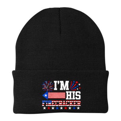 Im His Firecracker Funny 4th Of July Us Flag Couples Beanie