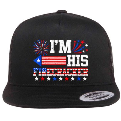 Im His Firecracker Funny 4th Of July Us Flag Couples Flatbill Hat