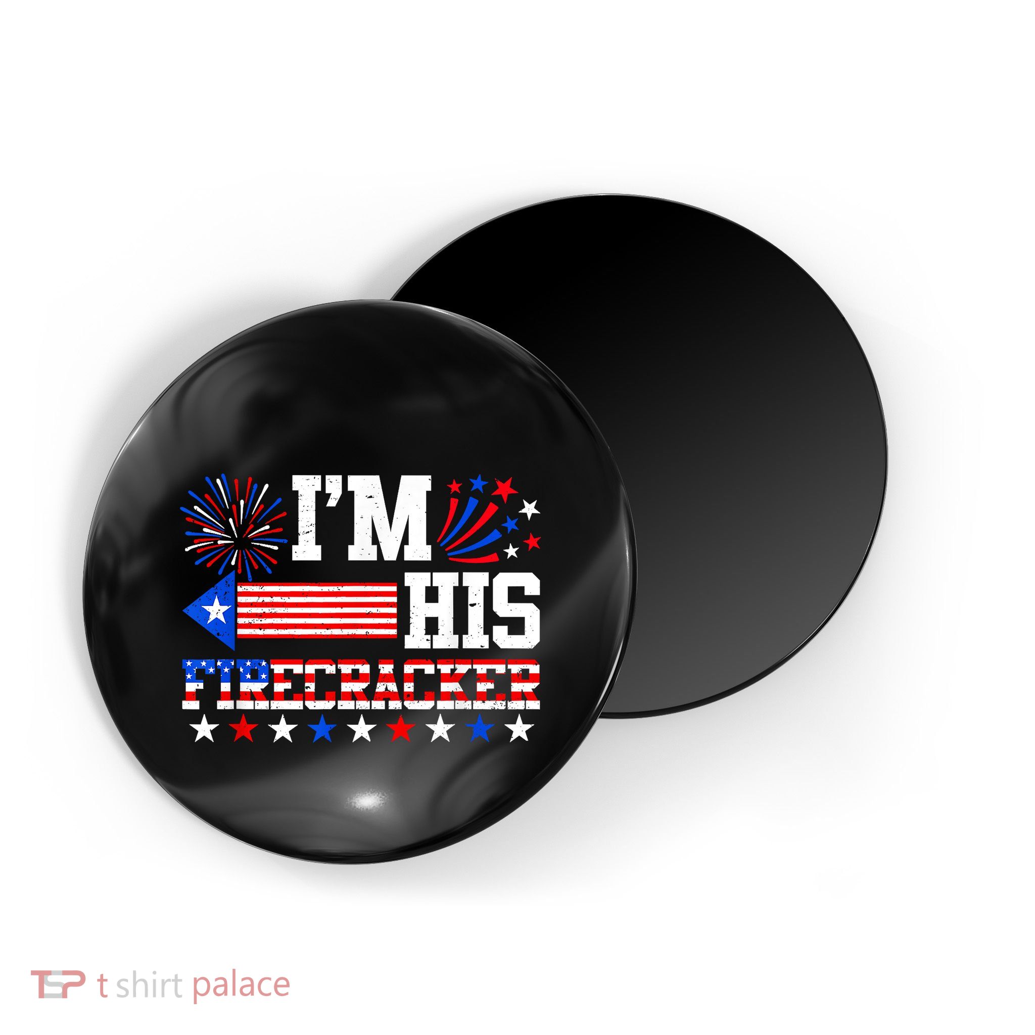 Im His Firecracker Funny 4th Of July Us Flag Couples Magnet