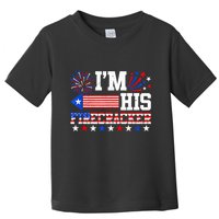Im His Firecracker Funny 4th Of July Us Flag Couples Toddler T-Shirt