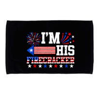 Im His Firecracker Funny 4th Of July Us Flag Couples Microfiber Hand Towel