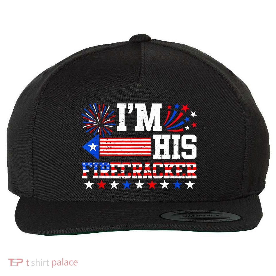 Im His Firecracker Funny 4th Of July Us Flag Couples Wool Snapback Cap