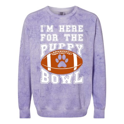 I'm Here For The Puppy Bowl Sunday Funny Puppies Dog Fan Colorblast Crewneck Sweatshirt