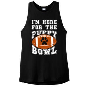 I'm Here For The Puppy Bowl Sunday Funny Puppies Dog Fan Ladies PosiCharge Tri-Blend Wicking Tank