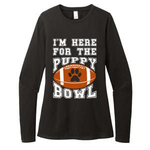 I'm Here For The Puppy Bowl Sunday Funny Puppies Dog Fan Womens CVC Long Sleeve Shirt