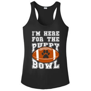 I'm Here For The Puppy Bowl Sunday Funny Puppies Dog Fan Ladies PosiCharge Competitor Racerback Tank