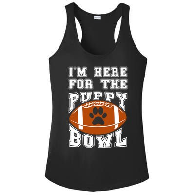 I'm Here For The Puppy Bowl Sunday Funny Puppies Dog Fan Ladies PosiCharge Competitor Racerback Tank