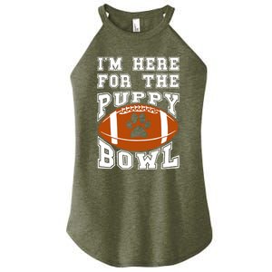 I'm Here For The Puppy Bowl Sunday Funny Puppies Dog Fan Women's Perfect Tri Rocker Tank