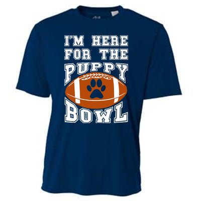 I'm Here For The Puppy Bowl Sunday Funny Puppies Dog Fan Cooling Performance Crew T-Shirt