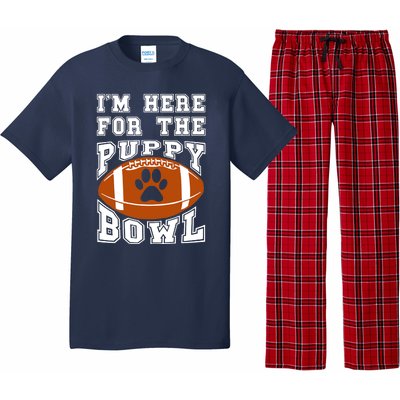 I'm Here For The Puppy Bowl Sunday Funny Puppies Dog Fan Pajama Set