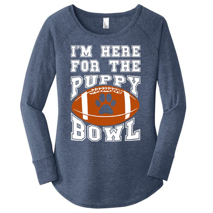 I'm Here For The Puppy Bowl Sunday Funny Puppies Dog Fan Women's Perfect Tri Tunic Long Sleeve Shirt