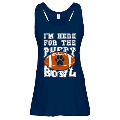 I'm Here For The Puppy Bowl Sunday Funny Puppies Dog Fan Ladies Essential Flowy Tank