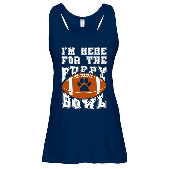 I'm Here For The Puppy Bowl Sunday Funny Puppies Dog Fan Ladies Essential Flowy Tank