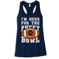 I'm Here For The Puppy Bowl Sunday Funny Puppies Dog Fan Women's Racerback Tank