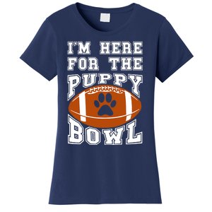 I'm Here For The Puppy Bowl Sunday Funny Puppies Dog Fan Women's T-Shirt