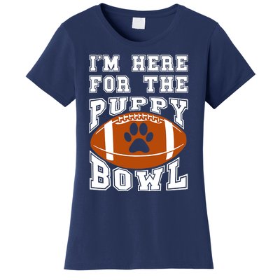 I'm Here For The Puppy Bowl Sunday Funny Puppies Dog Fan Women's T-Shirt