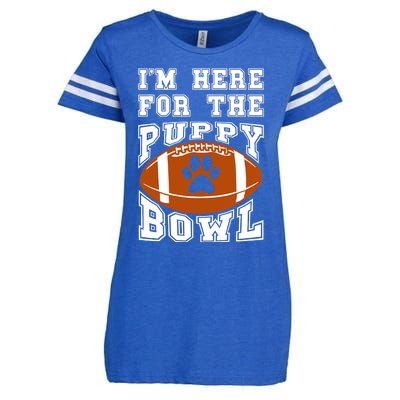 I'm Here For The Puppy Bowl Sunday Funny Puppies Dog Fan Enza Ladies Jersey Football T-Shirt