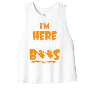 Im Here For Boos Halloween Funny Ghost Ing Product Gift Women's Racerback Cropped Tank