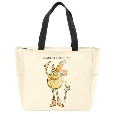I Hanker For A Hunk O Cheese Authentic Distressed Zip Tote Bag